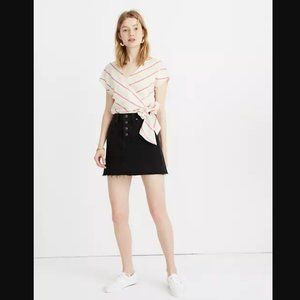 Madewell Rigid Denim A-Line Mini Skirt (Black)
